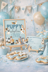 Puppy Adoption Certificate and Sign, Dog Party Decor (Instant Download)