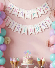 Ice Cream Birthday Banner, Editable Party Decor (Digital Download)