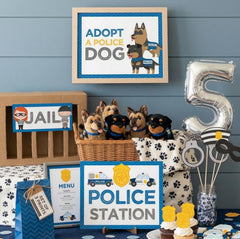 Police Birthday Party Prints, Cops and Robbers Theme (Digital Files)
