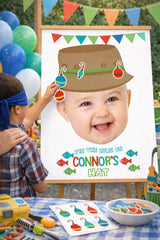 Personalized Fishing Birthday Game, Pin the Lure Party Activity (Digital Download)