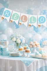 Ice Cream Baby Shower Banner Editable TEMPLATE, Add your Text, Instant Download