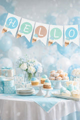 Ice Cream Baby Shower Banner Editable TEMPLATE, Add your Text, Instant Download