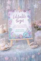 Under The Sea Birthday Sign Editable Template Whale Party Decoration (Instant Download)
