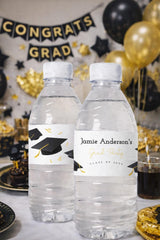 Graduation Party Water Bottle Label Editable Template, Instant Download