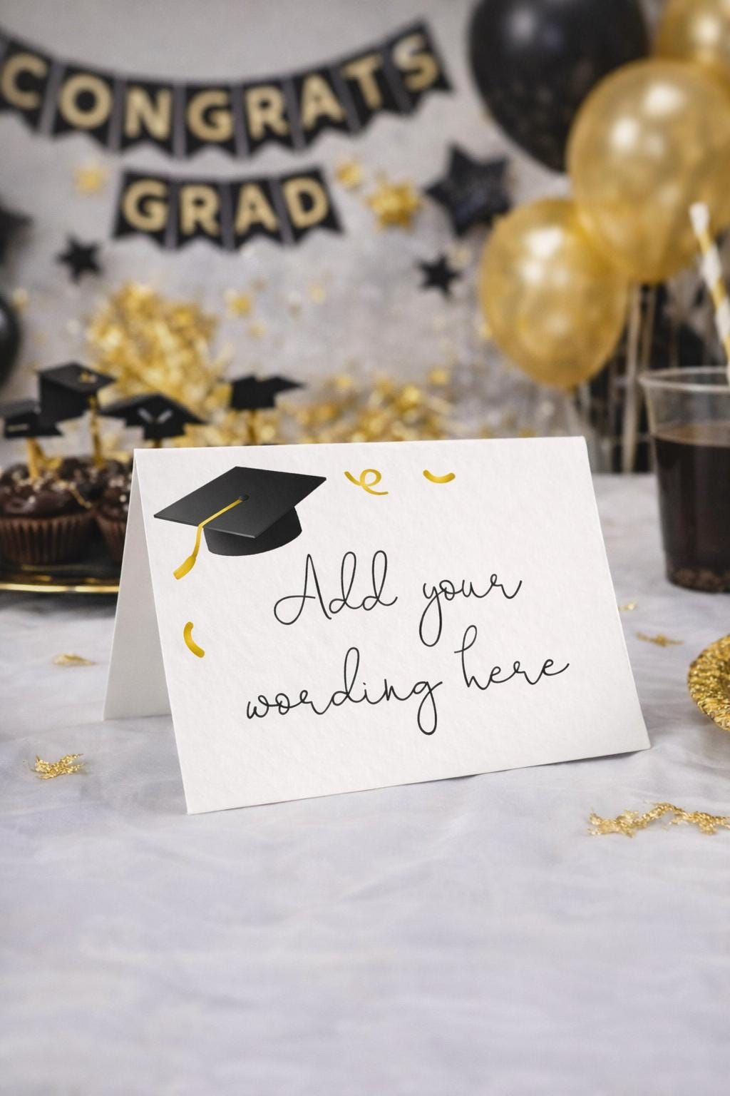 Graduation Place Cards Editable Template, Food Table Cards, Instant Download