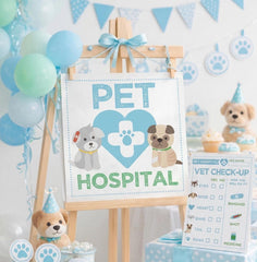 Puppy Hospital Sign and Vet Check-up, Pet Adoption Party, INSTANT DOWNLOAD Ready to print