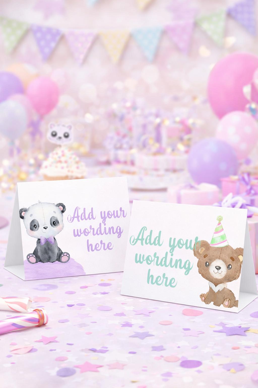 Bear Birthday Food Tents, Printable, Bear-y Fun Birthday, Table Signs, INSTANT DOWNLOAD