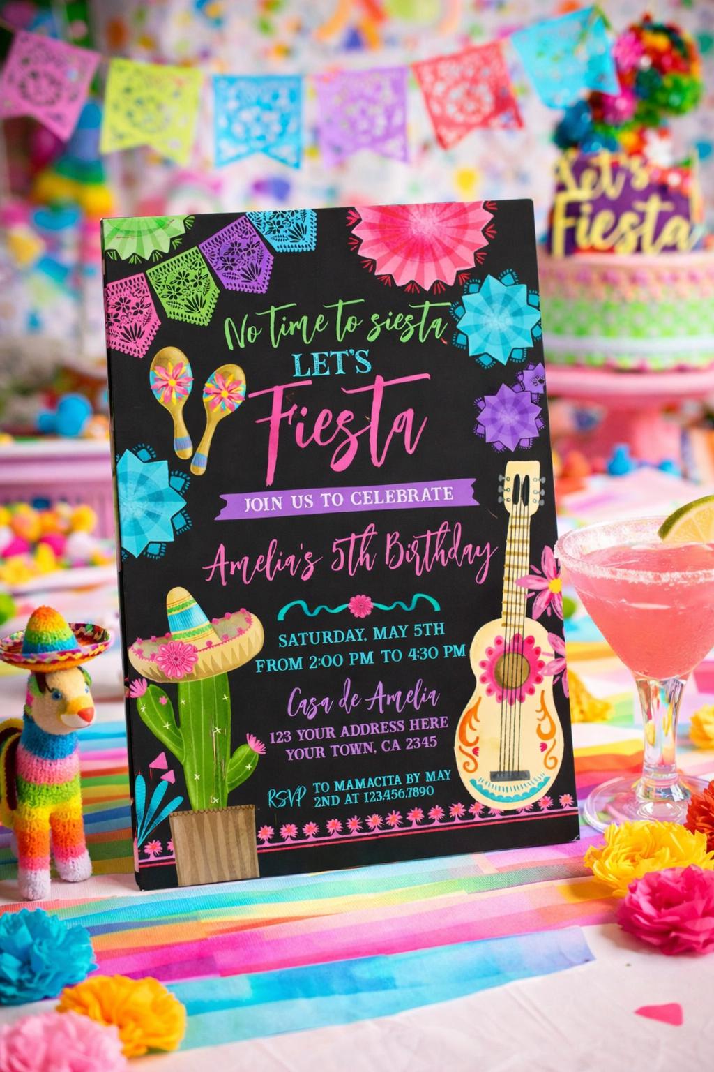 Mexican Fiesta Birthday Party Invitation EDITABLE Template for Any Age, INSTANT DOWNLOAD