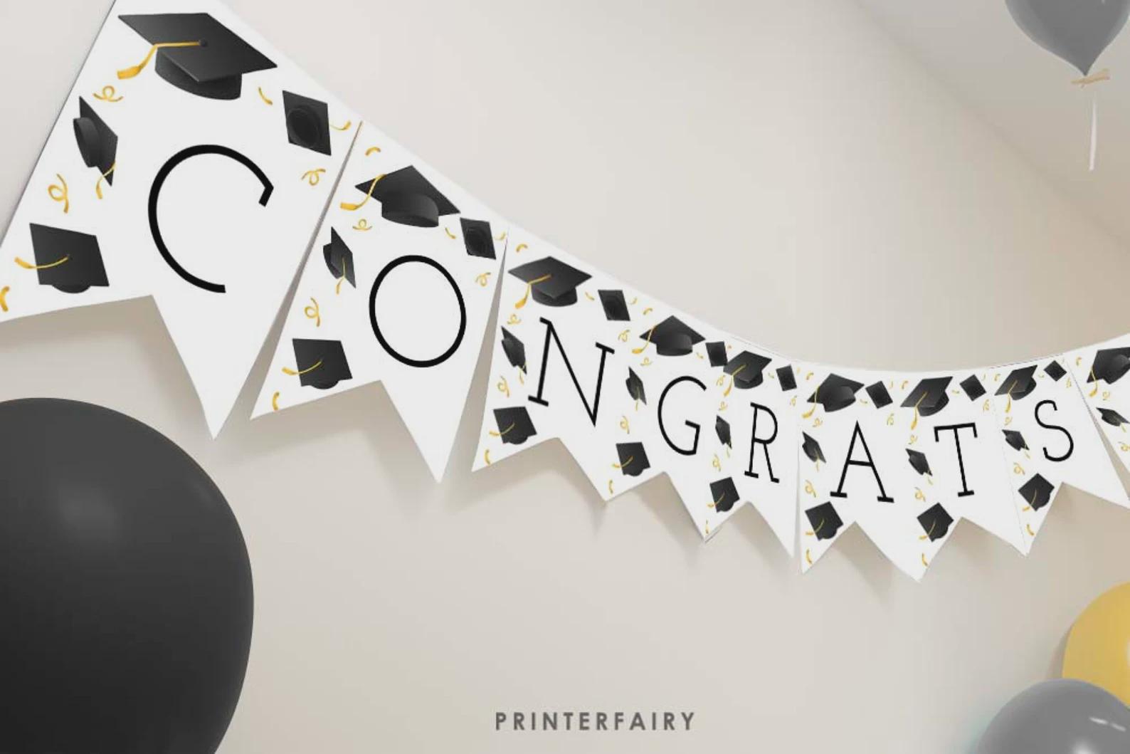 Graduation Party Bundle, Editable Templates, Invitation, Signs (Digital Download)