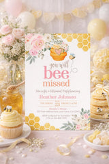 Bee Retirement Party Invitation EDITABLE Template, "You Will Bee Missed" Theme, Instant Download