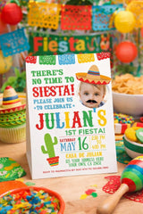 Fiesta Invitation with Photo EDITABLE Template for Any Age, INSTANT DOWNLOAD