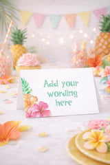 Luau Party Food Tents Editable Template, Place Cards, Hawaiian Menu, INSTANT DOWNLOAD