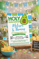 Holy Guacamole Baby Shower Invitation, Fiesta Theme (EDITABLE, INSTANT DOWNLOAD)