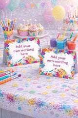 Art Party Food Tent Cards Place Cards, Editable Printable Buffet Labels, Instant Download