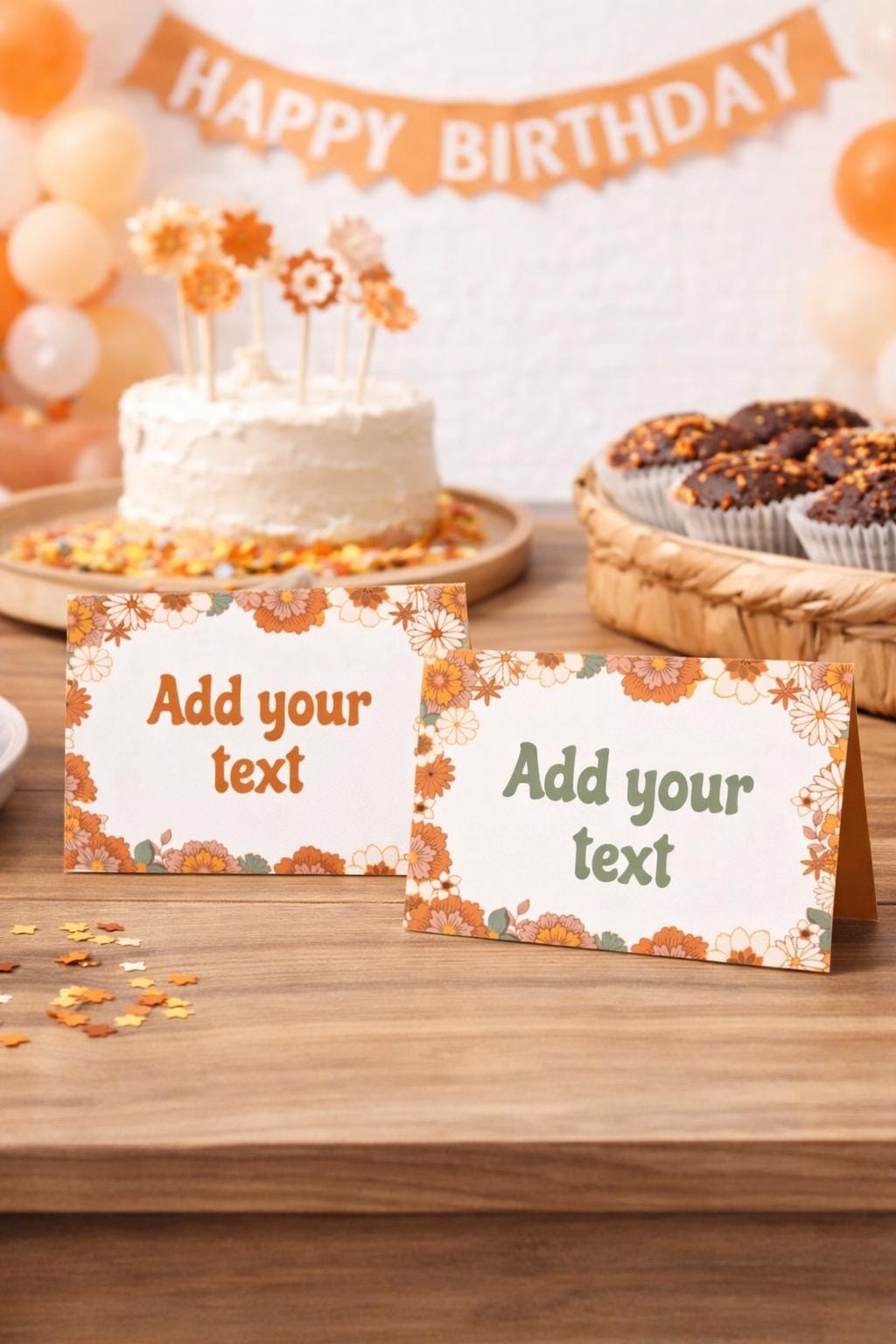 Boho Floral Food Tent Cards, Place Labels, Editable Template Instant Download