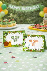Bug Creepy Crawlers Food Tent Cards Printable Editable Label Template, Instant Download
