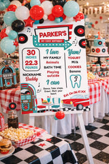 Diner Birthday Milestones Board Editable Sign Template, INSTANT DOWNLOAD