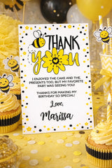 Bee Thank You Cards Editable Template, Instant Download