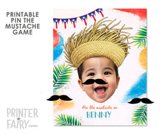 Personalized Puerto Rico Birthday Pin the Mustache Game Poster (Digital Download)