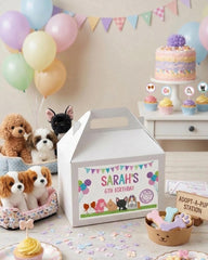 Editable Puppy Adoption Party Gable Box Labels, Pet Pawty Birthday Decorations (Instant Download)