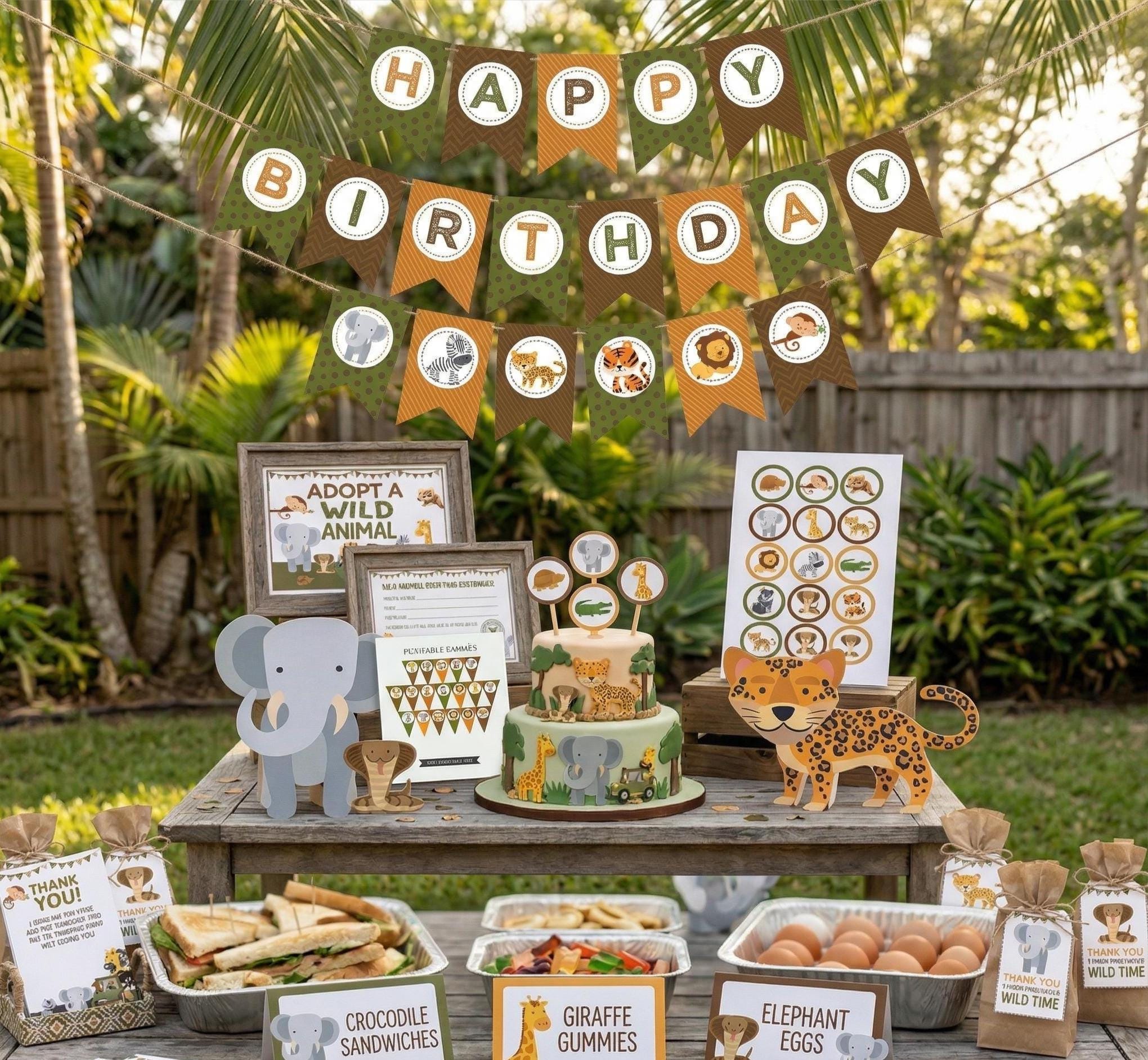 Safari Birthday Party Decorations Bundle (Digital Download)