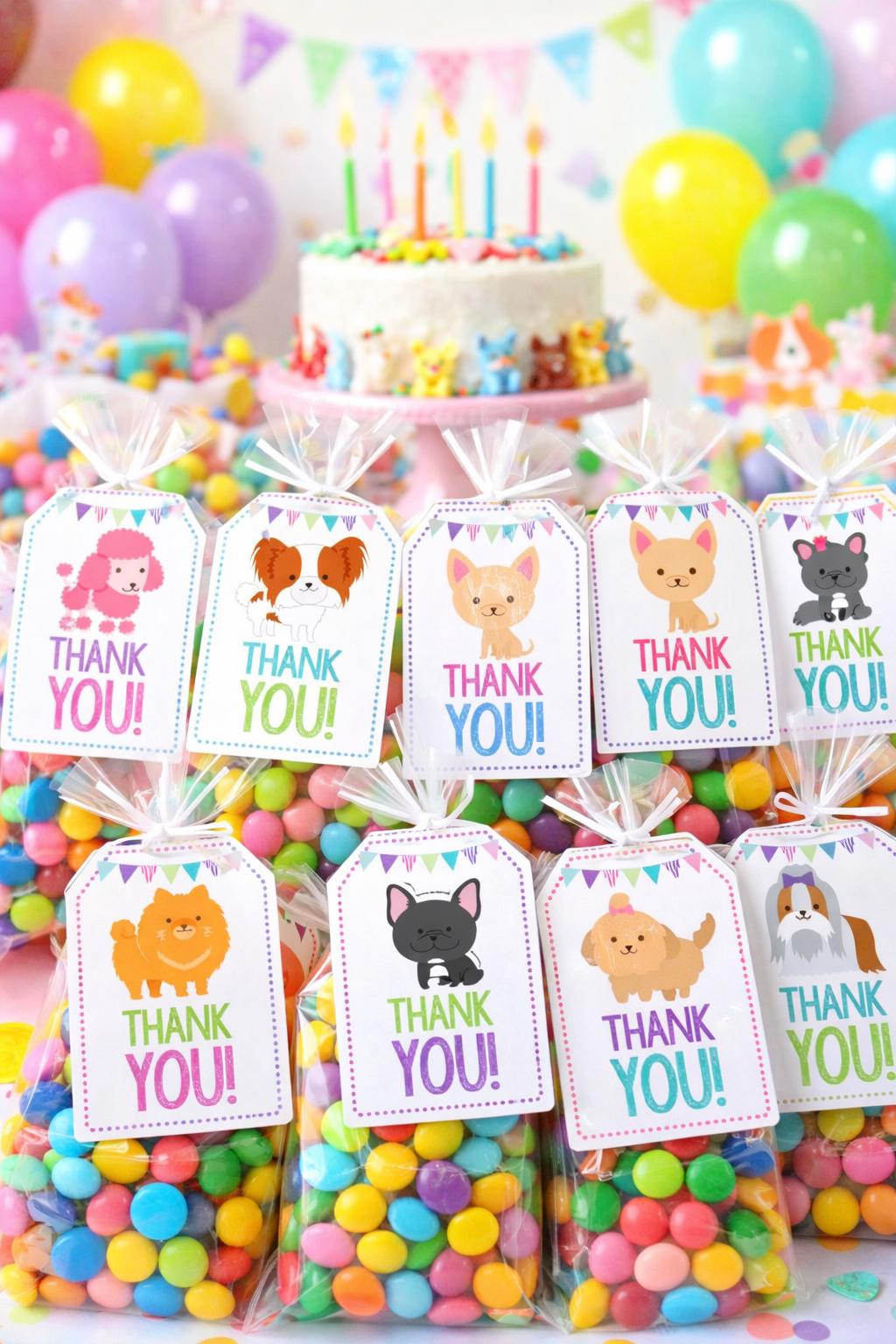 Puppy Adoption Thank You Tags, Dog Birthday Party (Digital Files)