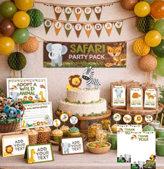 Safari Birthday Party Decorations Bundle (Digital Download)