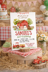 Farm Birthday Party Invitation EDITABLE Template, INSTANT DOWNLOAD