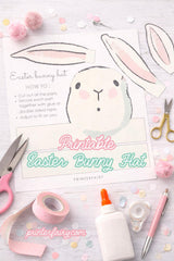 Easter Bunny Printable Hat, INSTANT DOWNLOAD