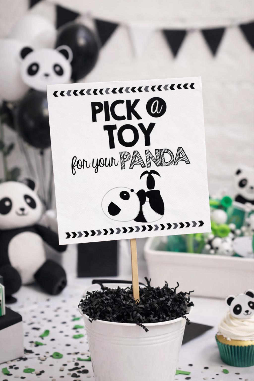 Panda Party Activity, Pick a Toy, Pet Adoption Party, INSTANT DOWNLOAD