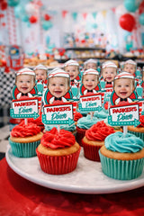 Editable Diner Photo Cupcake Toppers, Custom Party Decor (Digital Download)
