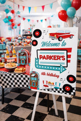 Diner Graduation Party Bundle, Editable Invitation, Signs, Menu (Digital Download)