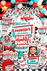 Diner Party Bundle, Editable Birthday Invitation, Signs, Decorations (Digital Download)