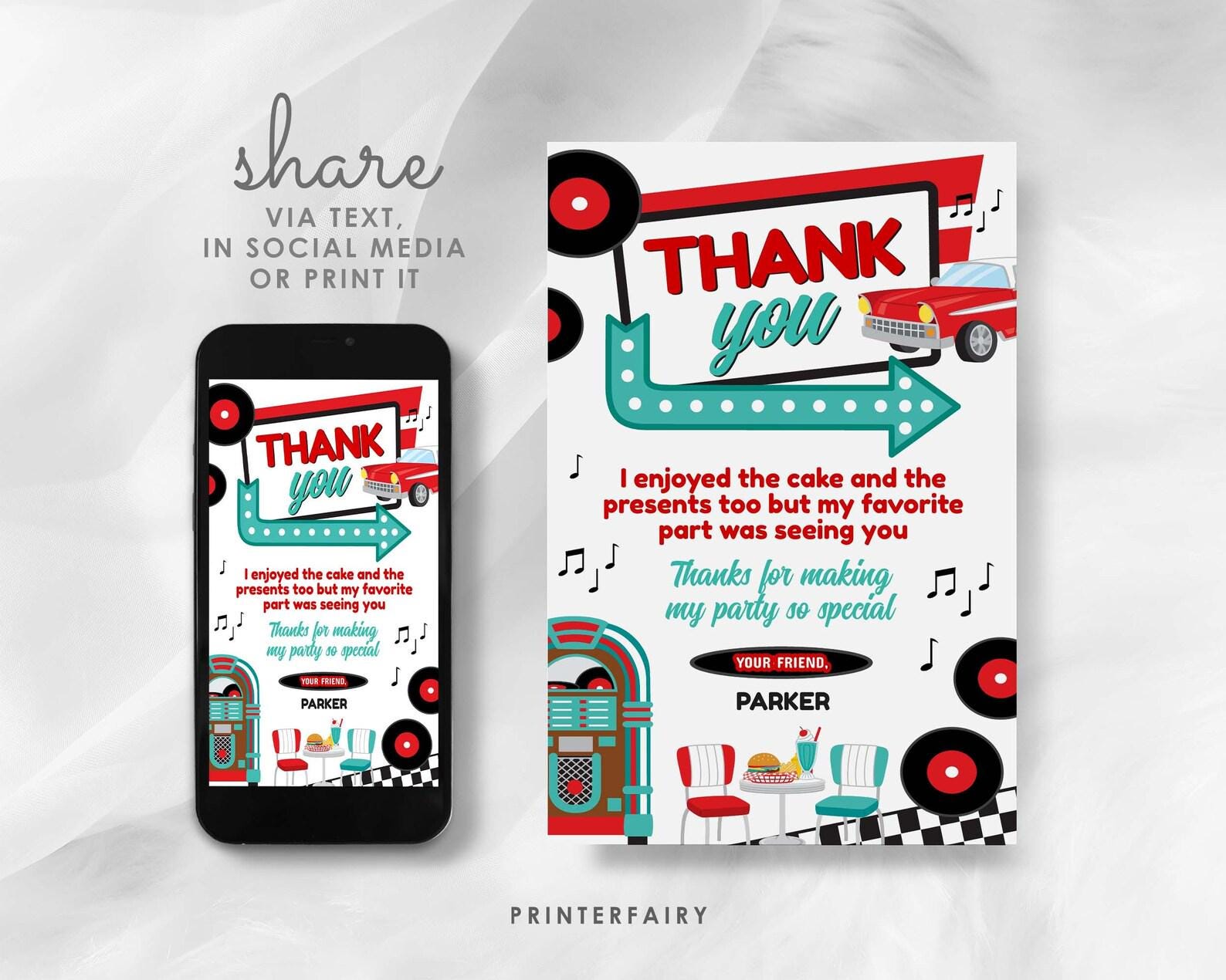 Diner Graduation Party Bundle, Editable Invitation, Signs, Menu (Digital Download)