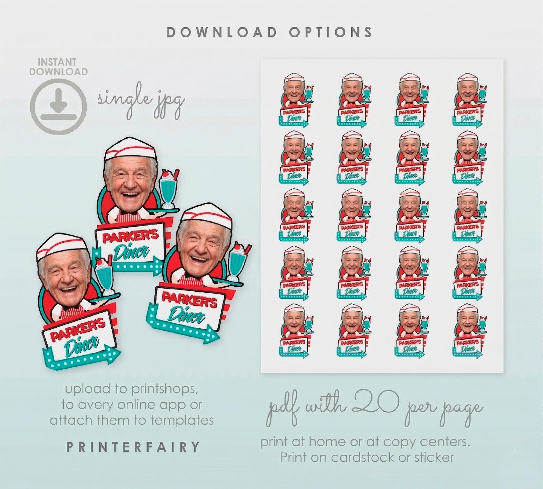 Diner Retirement Party Bundle, Editable Invitation, Signs, Menu (Digital Download)
