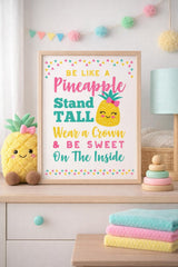 Pineapple Poster Nursery Printable Sign Decorations, INSTANT DOWNLOAD