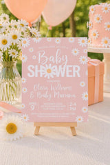 Daisy Baby Shower Invitation Editable Template, Floral Invite (Instant Download)