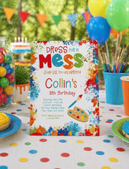 Editable Art Birthday Invitation Editable Template, Painting Party (Instant Download)