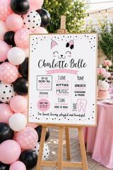 Kitty Cat Birthday Milestones Board, Editable (Digital Download)