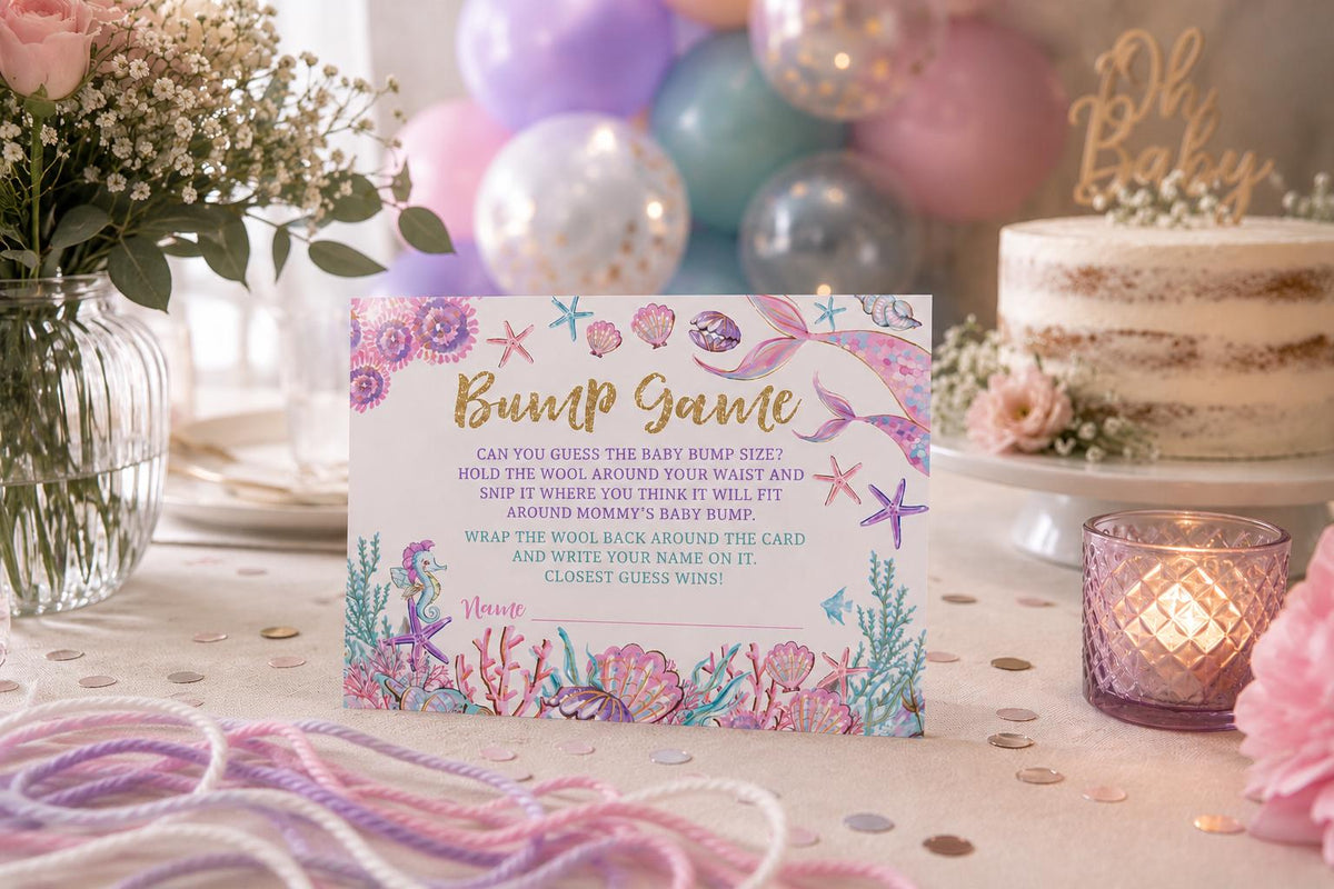 Mermaid Baby Shower Bump Game, Printable (Instant Download)