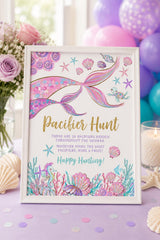 Mermaid Pacifier Hunt Baby Shower Game Sign (Instant Download)