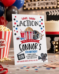 Editable Movie Birthday Invitation Editable Template, Cinema Party (Instant Download)