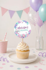 Under The Sea Birthday Toppers, Editable Round Labels (Instant Download)