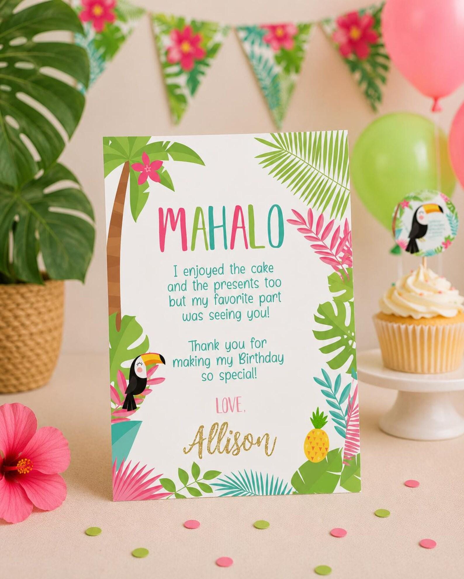 Luau Birthday Party Bundle: Editable Invitation, Signs, Toppers (Instant Download)