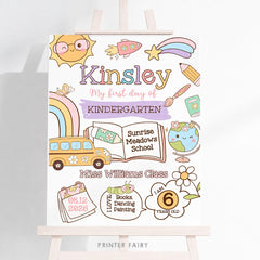 Editable First Day of School Sign, Back to School Photo Prop (Instant Download)
