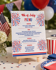 4th of July Editable Menu Template, Printable Sign, Food Tents (Instant Download)