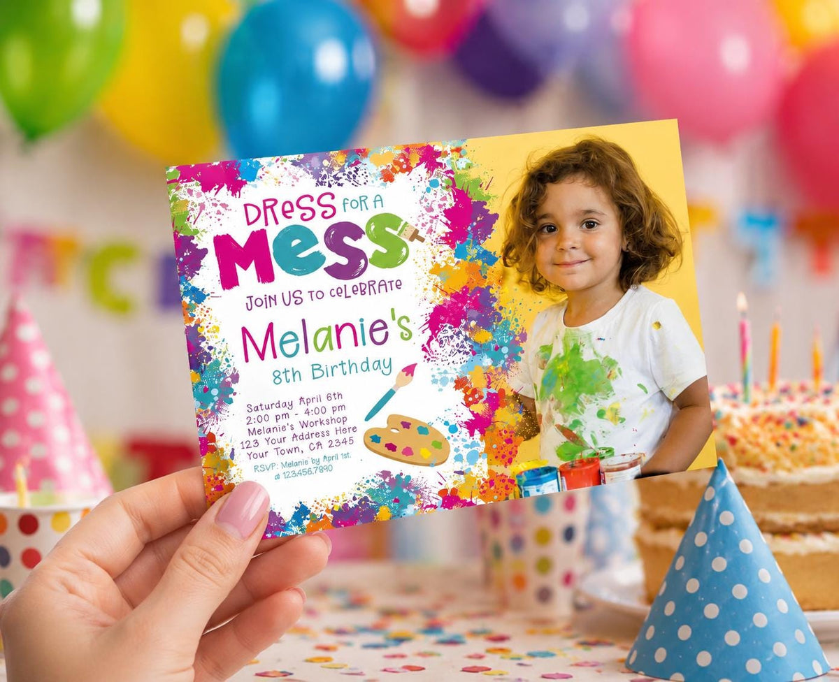 Editable Art Birthday Invitation, Painting Party (Digital Invite)