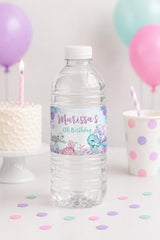 Under The Sea Birthday Water Bottle Label, Editable Template Mermaid Theme (Digital Instant Download)