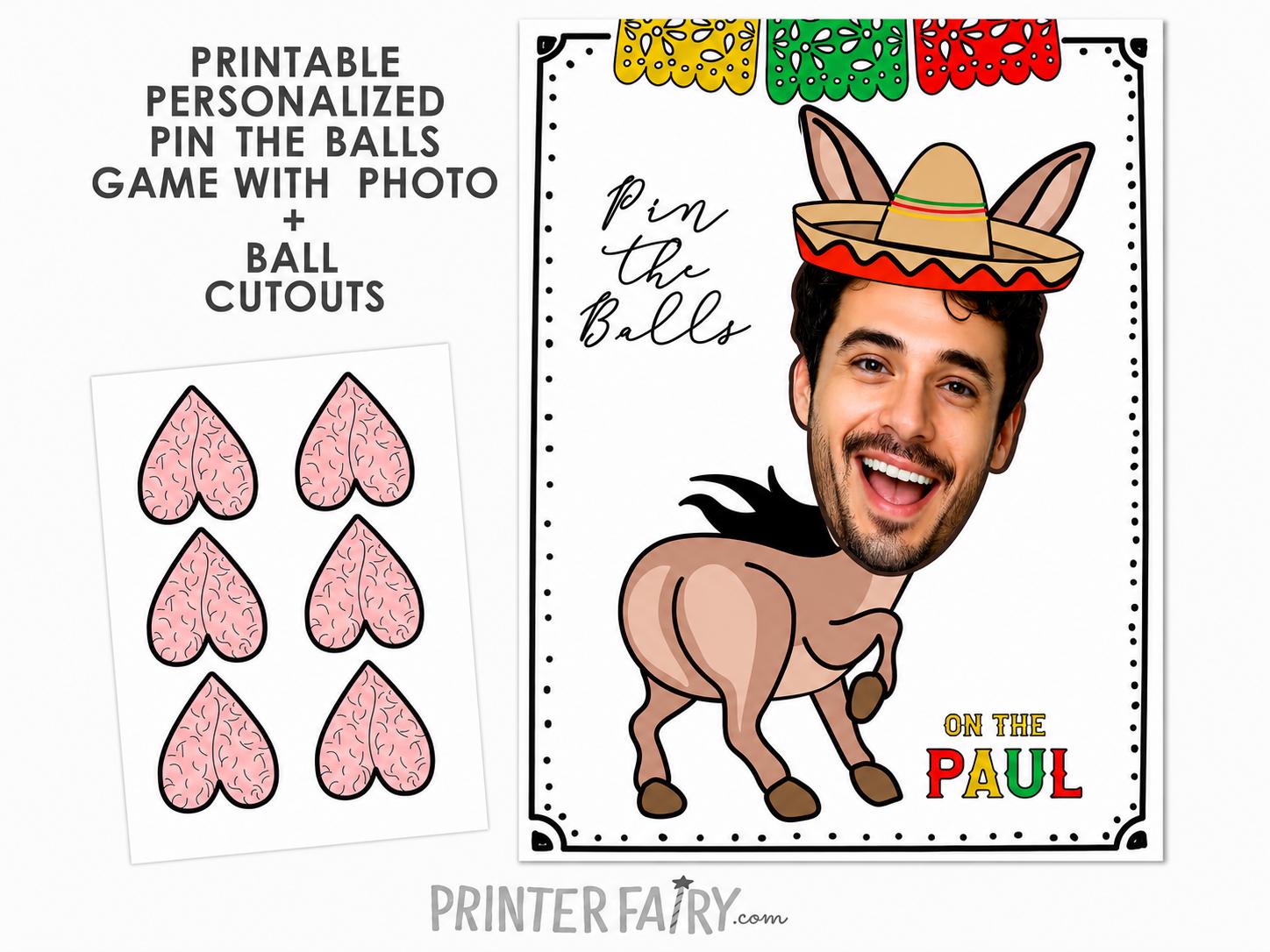Personalized Pin the Balls Game – Custom Face Bachelorette Party Activity (Digital Download)