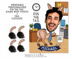 Personalized Pin Tail Game – Custom Office Party Poster (Digital Download)